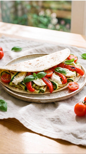Vegetarian Piadina with Grilled Vegetables & Mozzarella