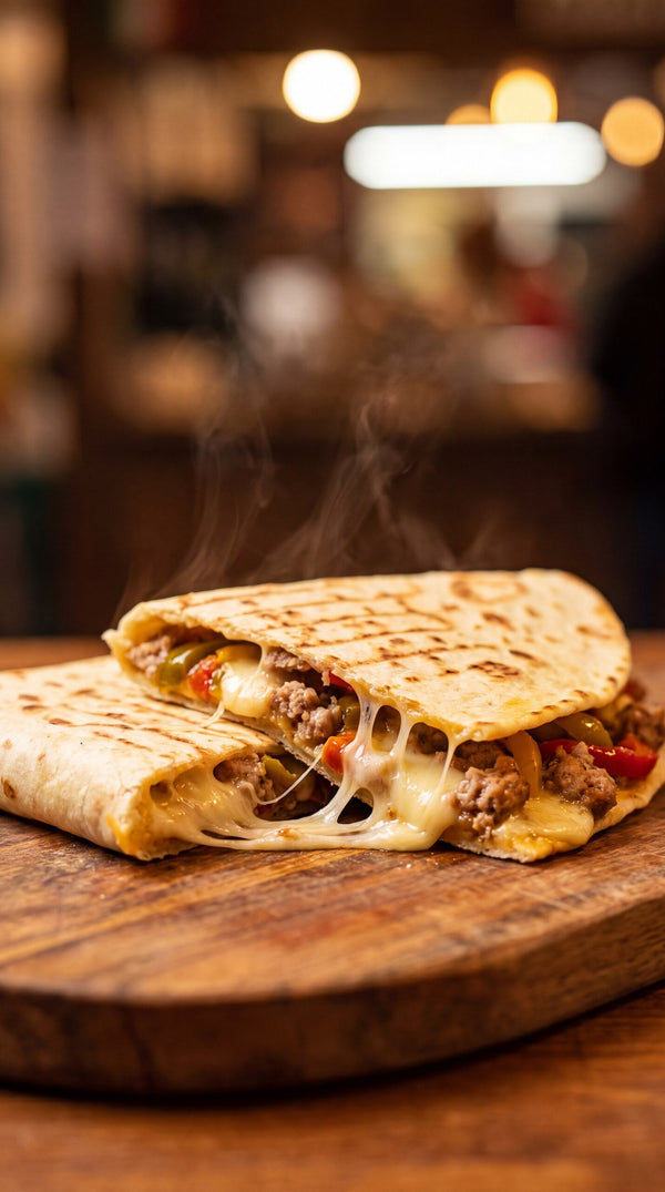 Sausage & Peppers Piadina with Provolone