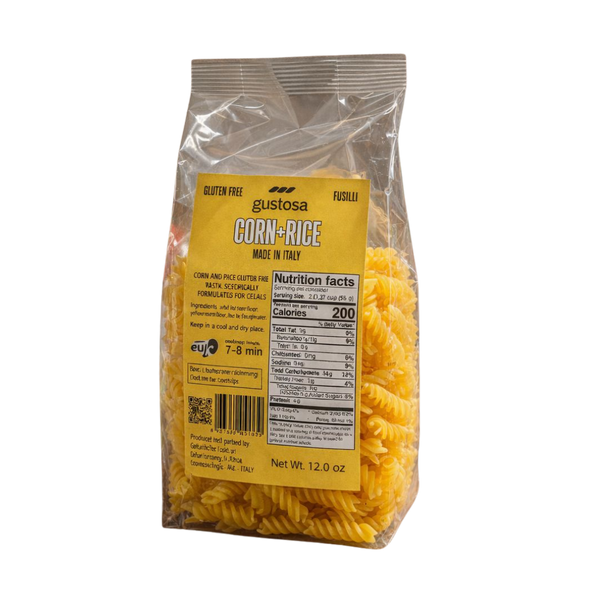 Gluten-Free Italian Fusilli Pasta Gustosa – Corn & Rice - 12 oz.