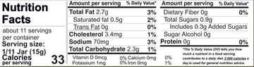 Label of Vegan Truffle Mayo with nutritional information on a yellow background