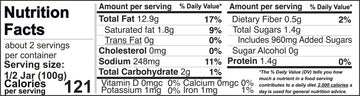 Sauce label for Italian Mushroom & Black Truffle Sauce with nutritional information.