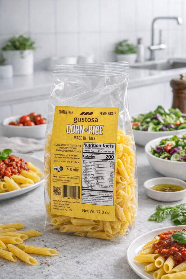 Gluten-Free Italian Penne Pasta Gustosa – Corn & Rice - 12 oz.